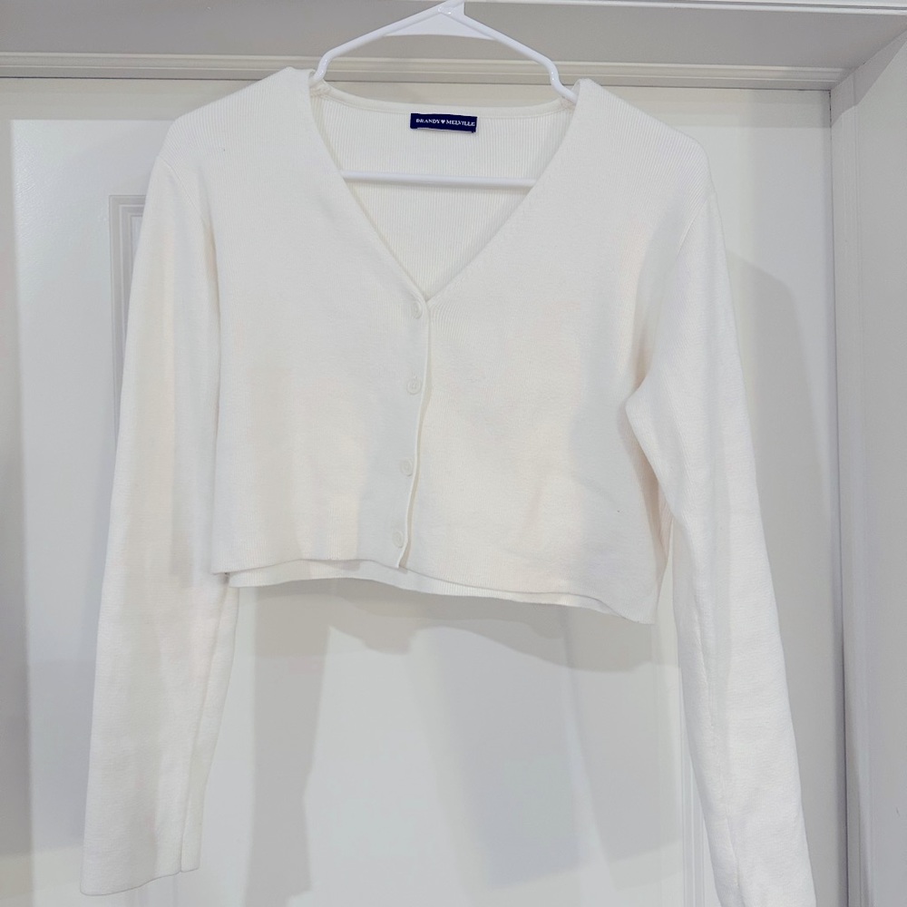 Brandy Melville white cropped cardigan